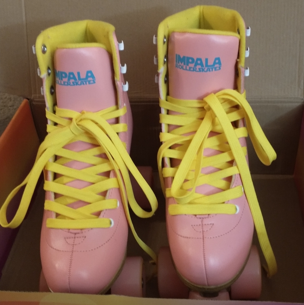 Impala skates in Pink/Yellow